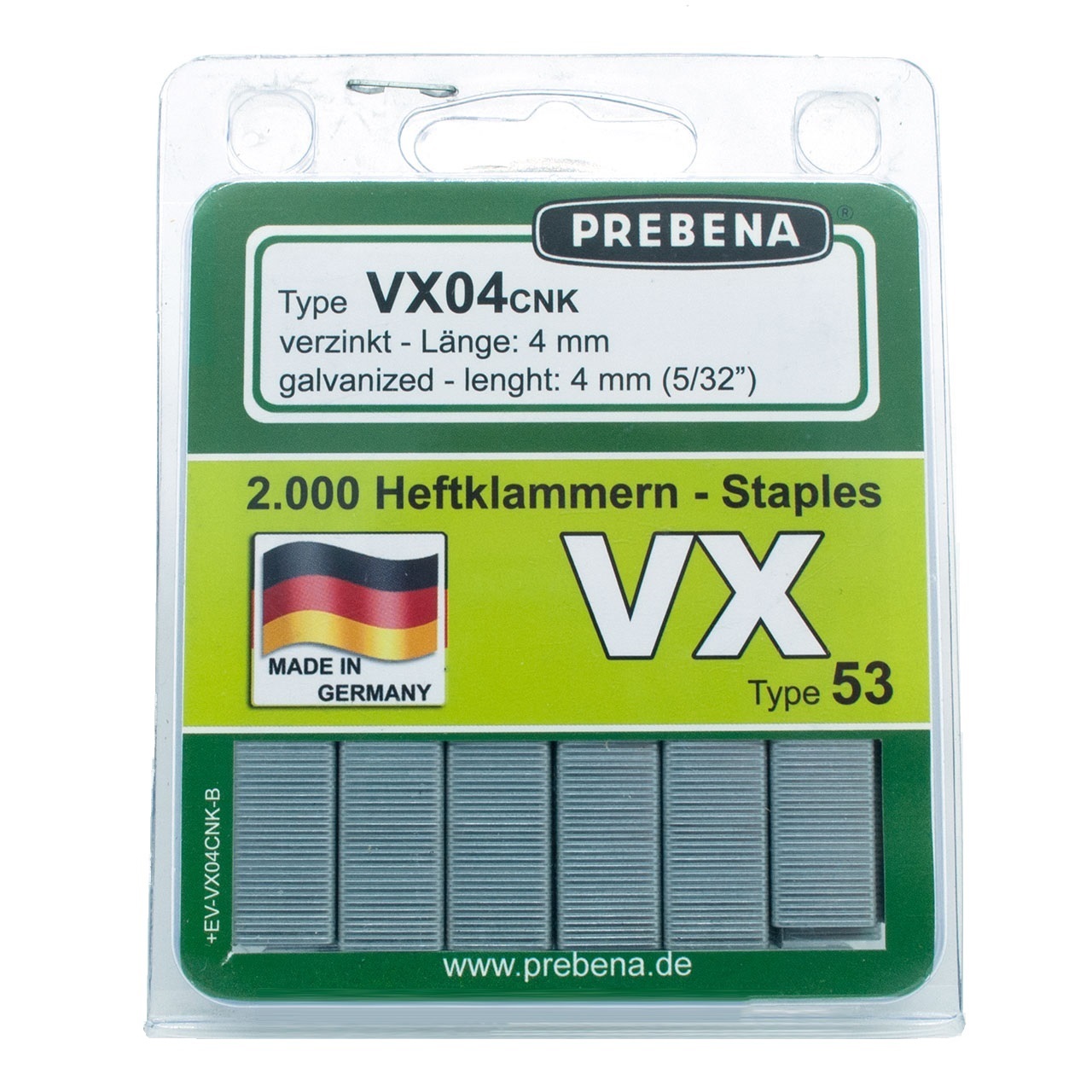 Prebena Heftklammern Im Blister VX04CNK B Typ VX 11 35 Mm